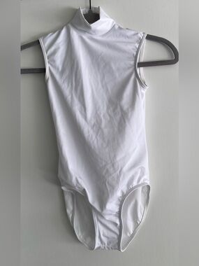 Balera White Mock Neck Sleeveless Leotard - Dance Classwear